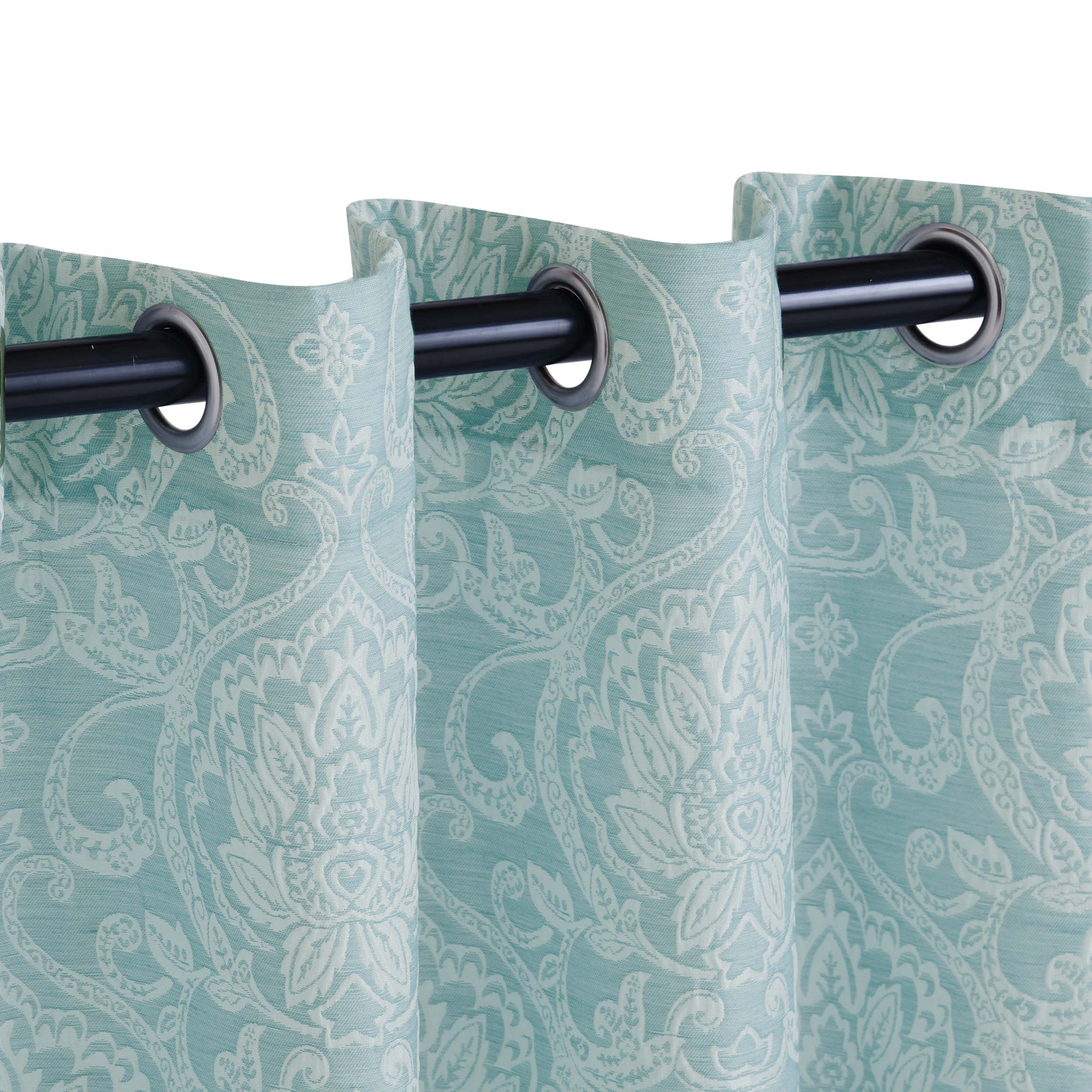 Lotus Jacquard Floral Damask Curtain Set - Elegant Window Treatments for Living Room, Bedroom & Dining Room - Blackout Drapes with Premium Fabric for Home Decor