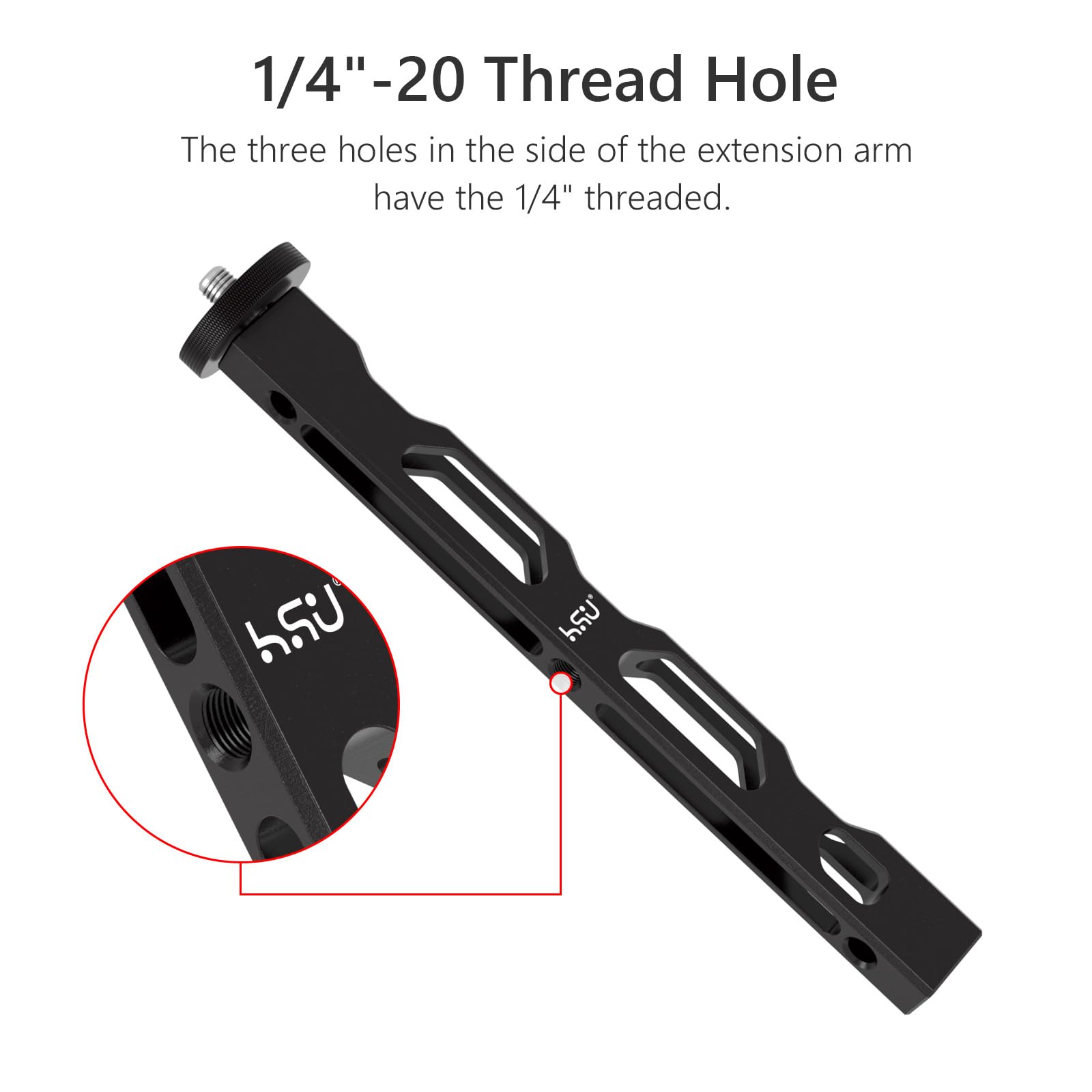 Insta360 X4 X3 X2 Extension Arm - Aluminum Alloy Tripod Mount Adapter for Insta360 Action Cameras - Durable Black Metal Extension Pole for Vlogging, Travel & Outdoor Adventures