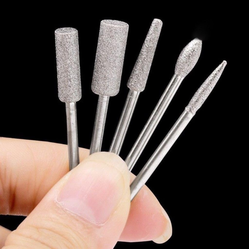 Professional 6Pc Nail Drill Bit Set for Acrylic Nails, Manicure & Pedicure - Includes Crystal Nail Files, Sanding Bands & Drill Bits - Perfect for Nail Salons, Home Use & DIY Beauty Care