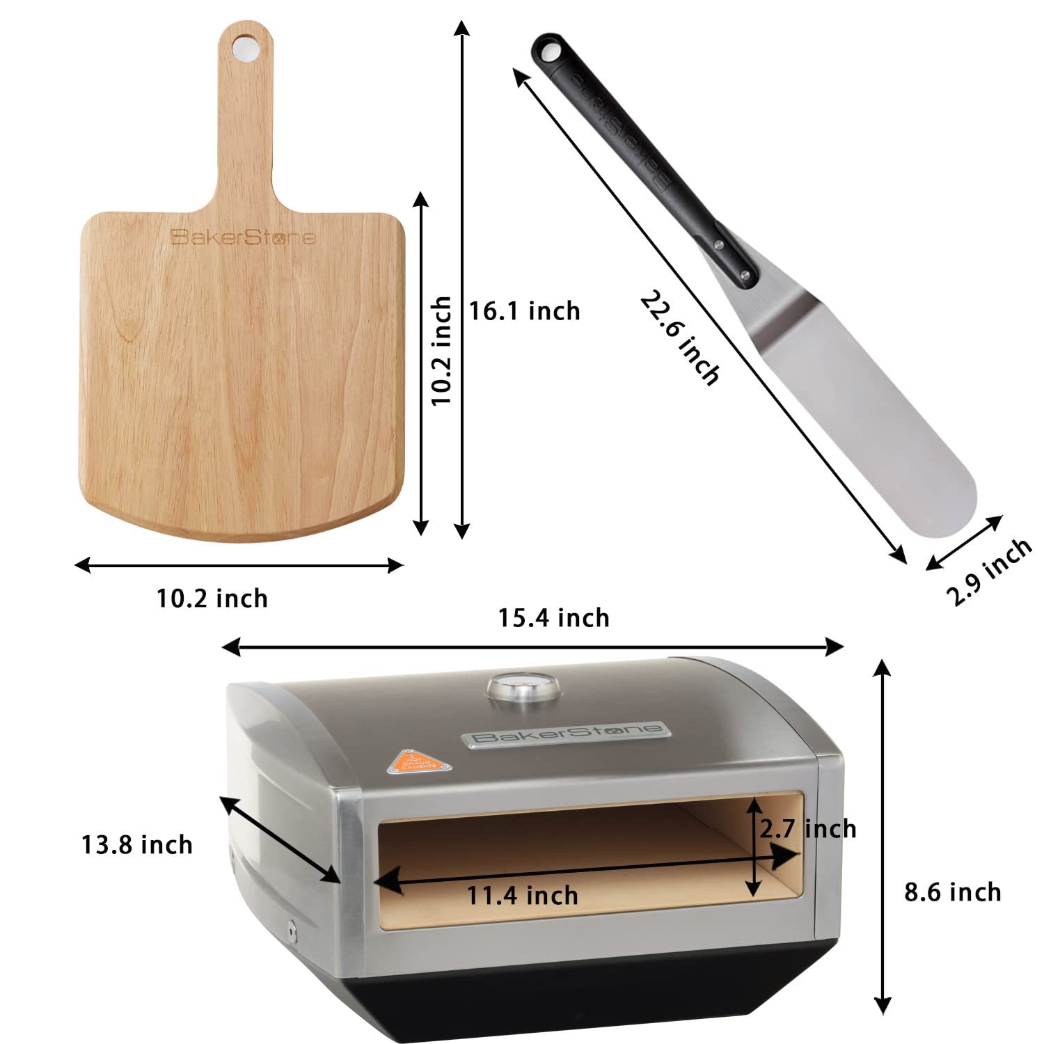 BakerStone Pizza Box - Portable Gas Stove Top Pizza Oven with Stainless Steel Construction | Perfect for Outdoor Camping, Backyard BBQs & Home Pizza Making
