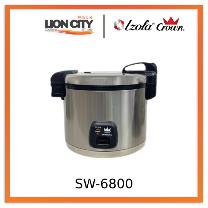 Crown SW 6800 6L Keep Warm Rice Cooker - Perfect for Home, Office & Dorm Use | Fast Cooking & Automatic Warming | Ideal for Rice, Soup & Steaming Vegetables