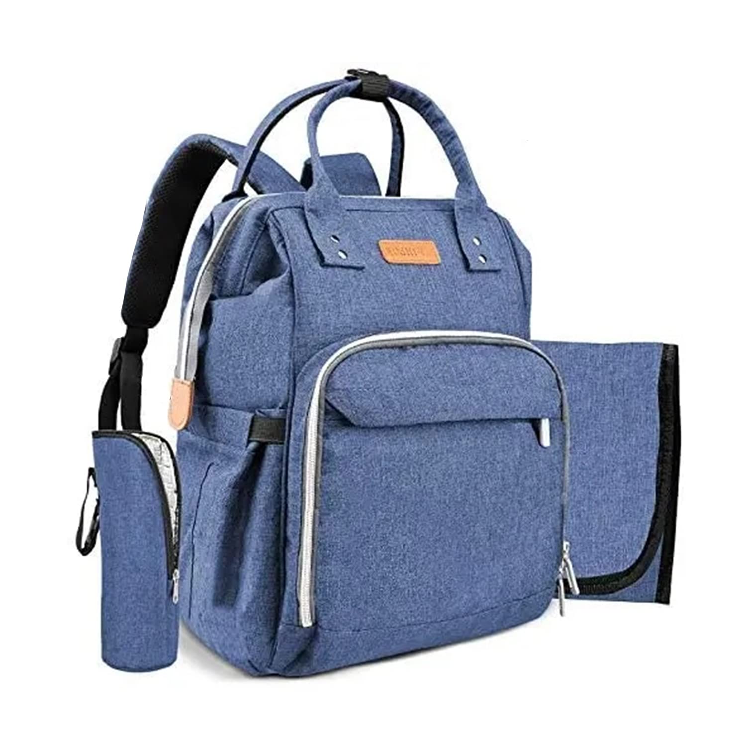 Baby Diaper Backpack with USB Charging Port - Large Capacity Waterproof Travel Diaper Bag for Parents (Blue) - Perfect for Daycare, Outings & Family Trips