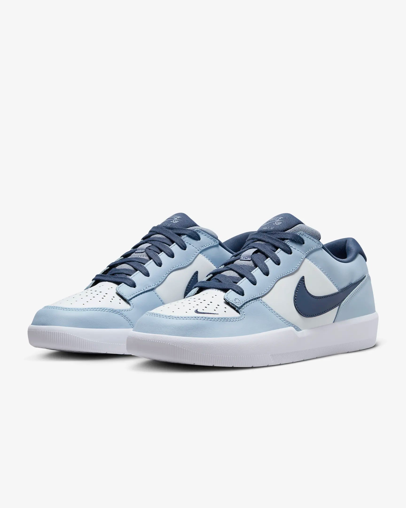 Nike SB Force 58 PRM Premium Skateboarding Shoes for Men - White/Thunder Blue White - Comfortable & Durable Sneakers for Street Skating and Casual Wear