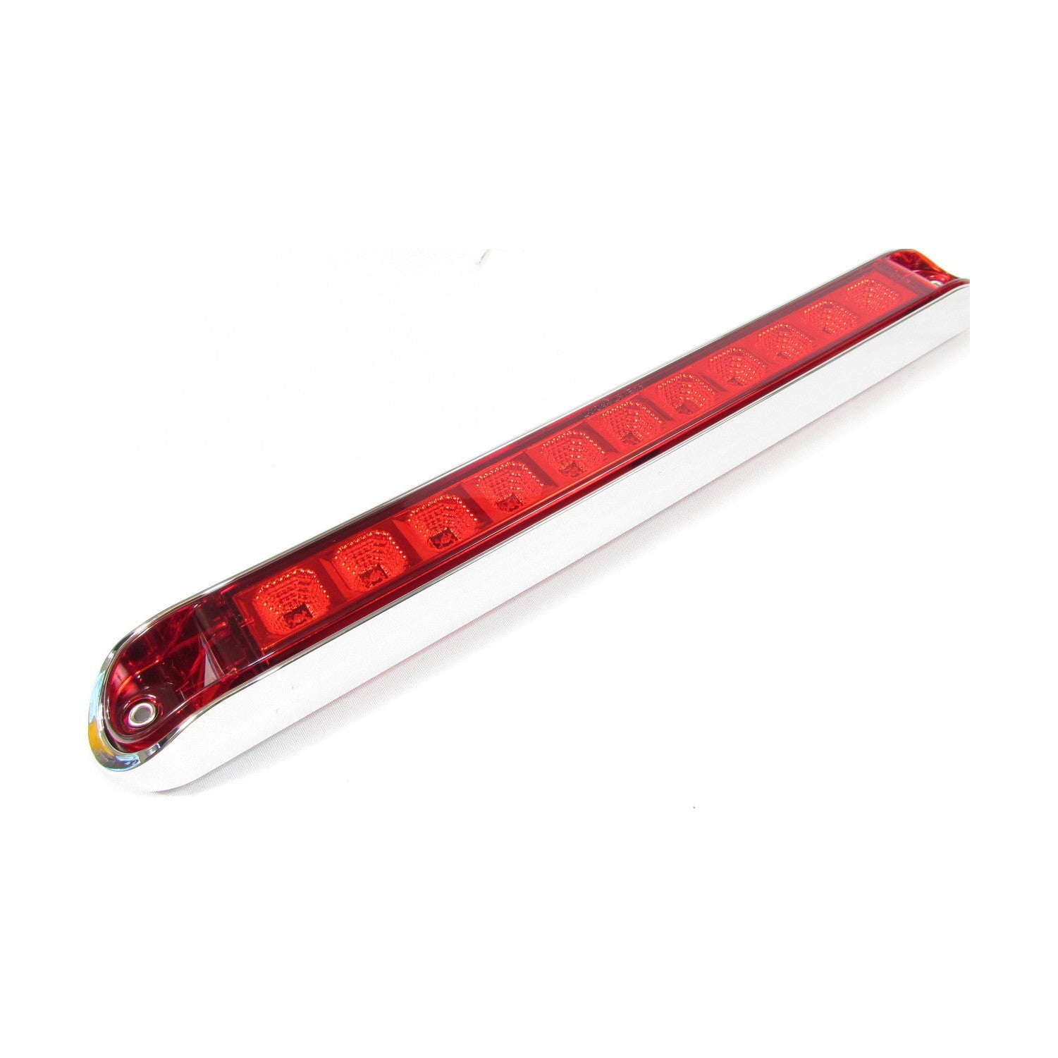 Fortpro 17 6/8 x 2 1/8 Inch LED Light Bar with 11 Bright LEDs & Chrome Bezel - Perfect for Off-Road Trucks, ATVs, and Marine Applications