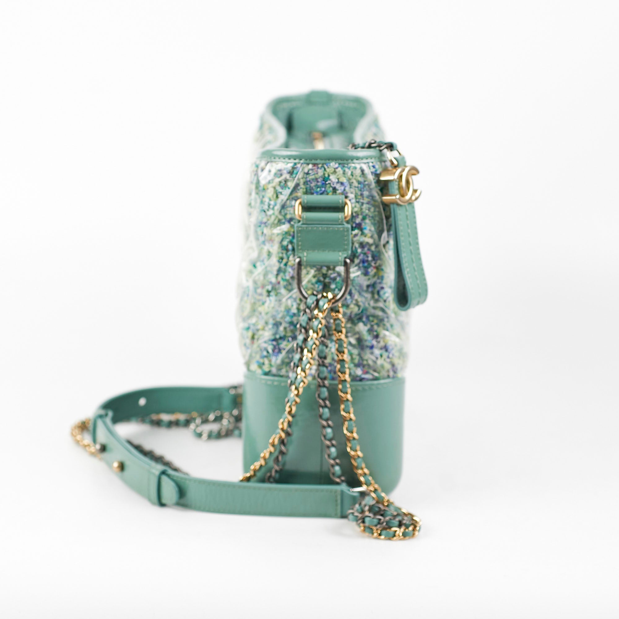 Chanel Medium Gabrielle Green Tweed/PVC Handbag Series 25 - Luxury Designer Shoulder Bag for Women, Perfect for Parties, Work & Everyday Use