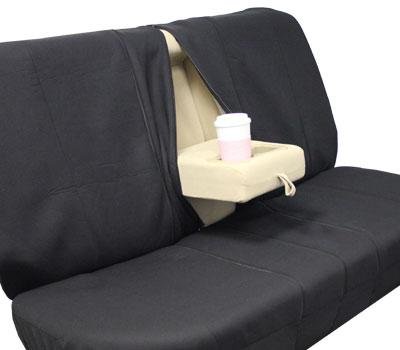 FH Group Universal Full Set Car Seat Covers - Low Back Front & Split Bench Rear Seat Covers, Airbag Compatible, Washable Taupe Fabric for SUV, Sedan, Van | Perfect for Daily Commute, Road Trips & Family Protection