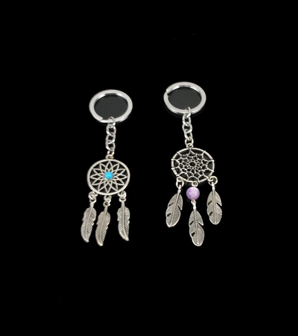 Yueton Pack of 4 Handmade Dream Catcher Keychains - Boho Key Ring Charms for Keys, Bags & Backpacks - Perfect for Home Decor, Gifts & Car Accessories
