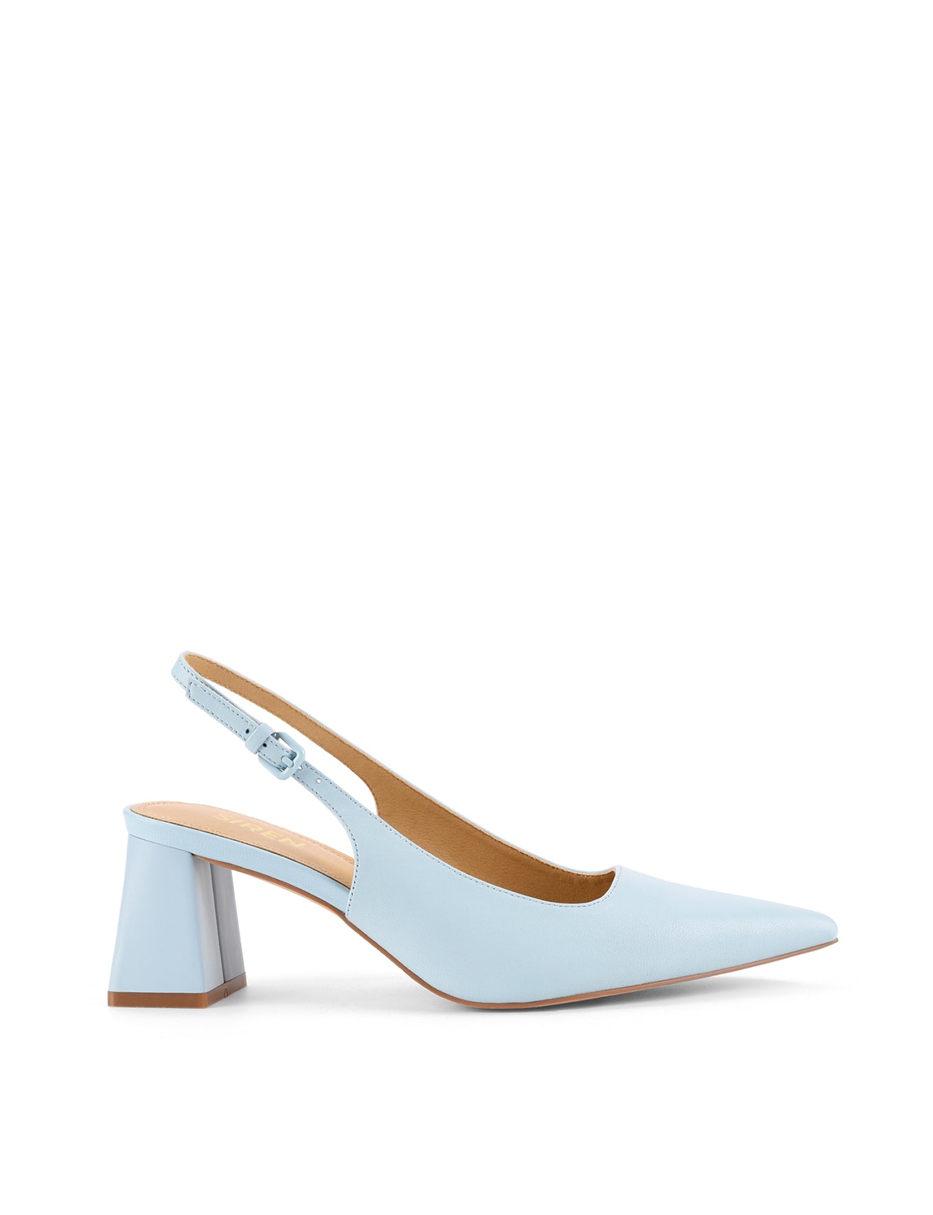 Yarra Pointed Toe Slingback Heels - Women's Pale Blue Leather Pumps for Work, Party & Wedding | Comfortable Dress Shoes for Office & Evening Events