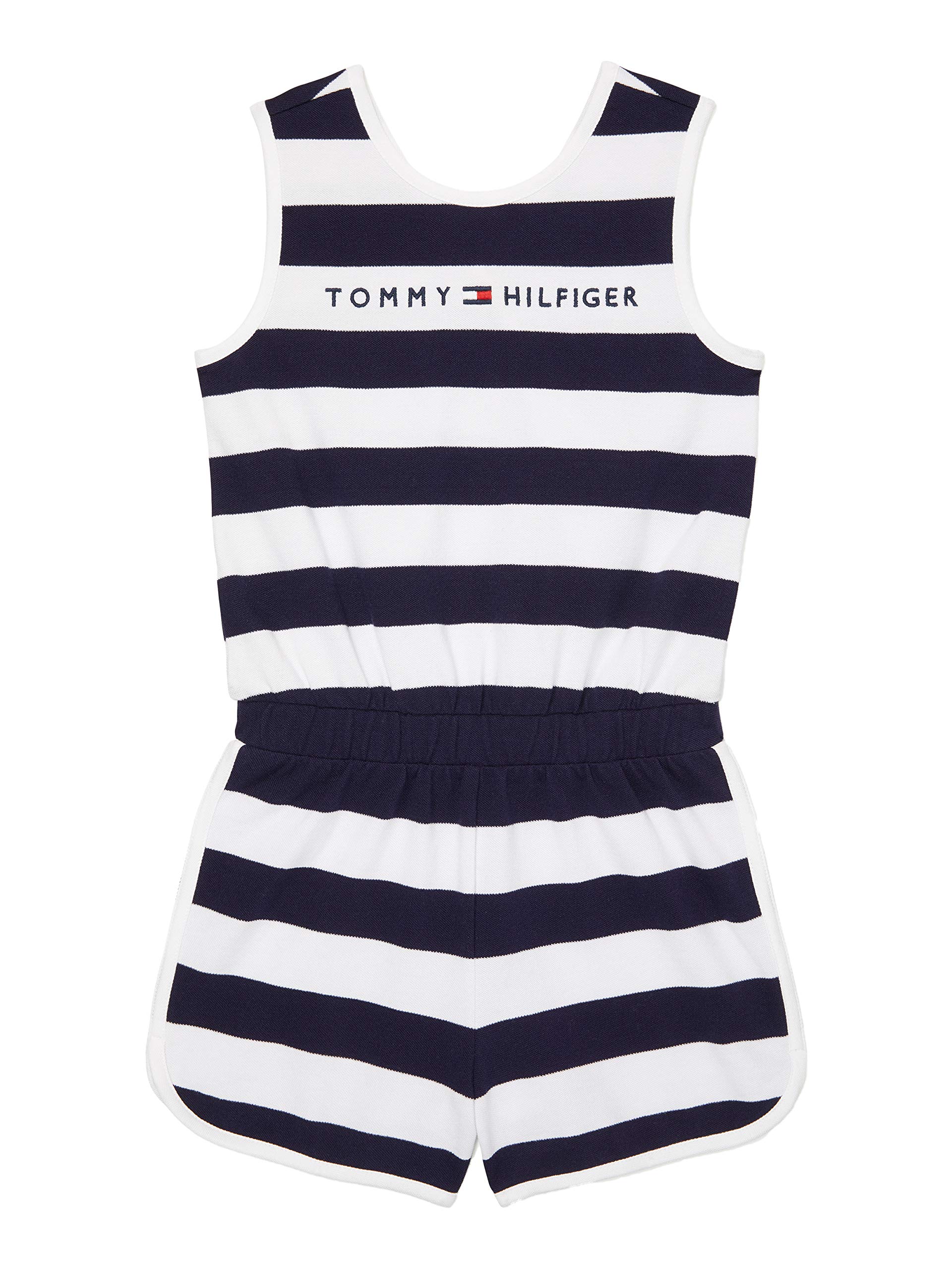 Tommy Hilfiger Girls' Adaptive Romper with Elastic Waist - Comfortable & Stylish Outfit for Toddlers & Kids - Perfect for Playdates, Daycare & Casual Wear