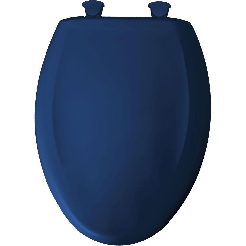 Bemis Slow Close STA TITE Elongated Toilet Seat with Secure Locking - Colonial Blue 529803 - Perfect for Bathroom Upgrade & Home Renovation