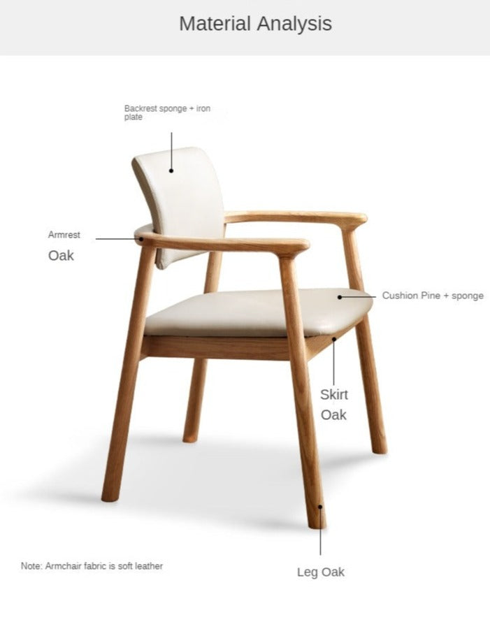 Solid Oak Wood Leisure Armchair - Comfortable Lounge Chair for Living Room, Patio & Office - Perfect for Relaxing, Reading & Entertaining