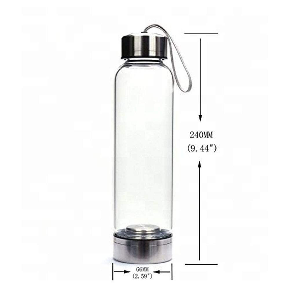 Natural Quartz Crystal Water Bottle - Portable Energy Cup for Infused Gem Water & Wellness