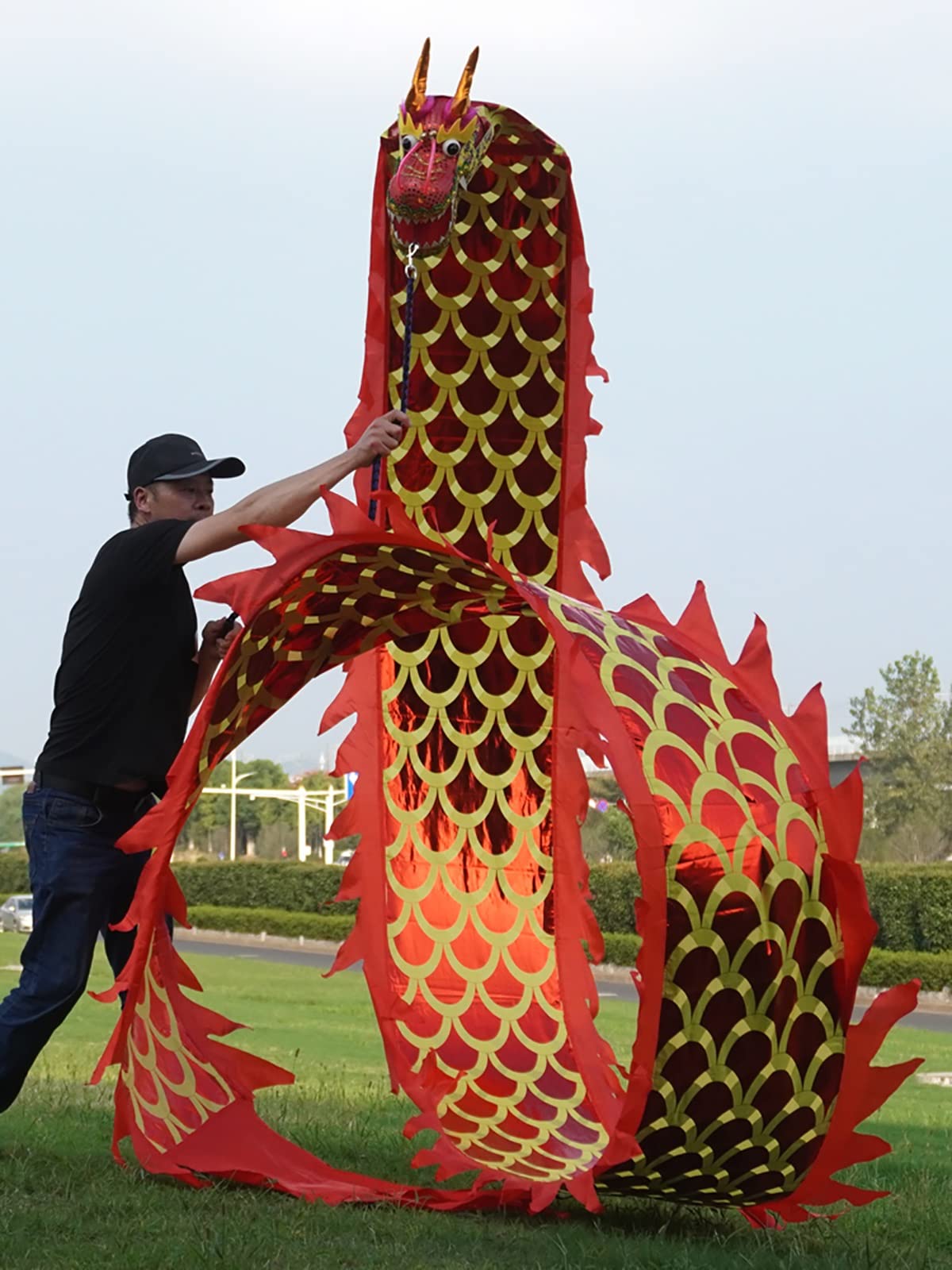 LXLA Fitness Dragon Dance Ribbon - 8m/26ft Chinese New Year Streamer for Outdoor Exercise, Park Play & Backyard Activities | Perfect Gift for Parents & Kids | Great for Festivals, Dance Performances & Fitness Routines