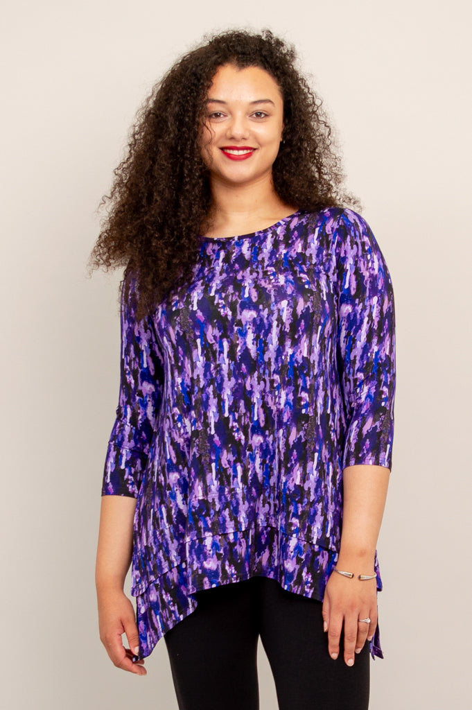 Kindness Tunic Top for Women - Soft Bamboo Fabric in Plum Rain Color - Perfect for Casual Wear, Office Outfits & Summer Dresses