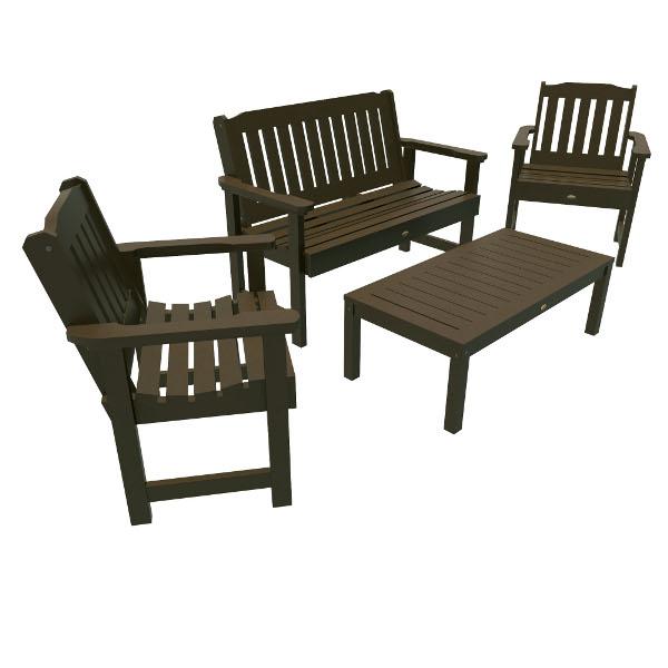 Lehigh 5-Piece Outdoor Garden Conversation Set - Patio Furniture with Cushions for Backyard, Deck, or Poolside Relaxation