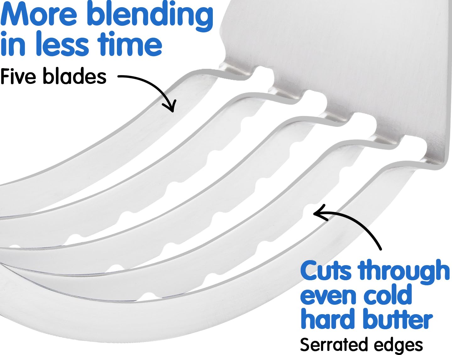 Heavy Duty Stainless Steel Pastry Cutter & Dough Blender - Comfortable Ergonomic Handle, Dishwasher Safe - Perfect for Flaky Pie Crusts, Biscuits & Pastry Dough - Ideal for Baking, Cooking & Holiday Dessert Preparation