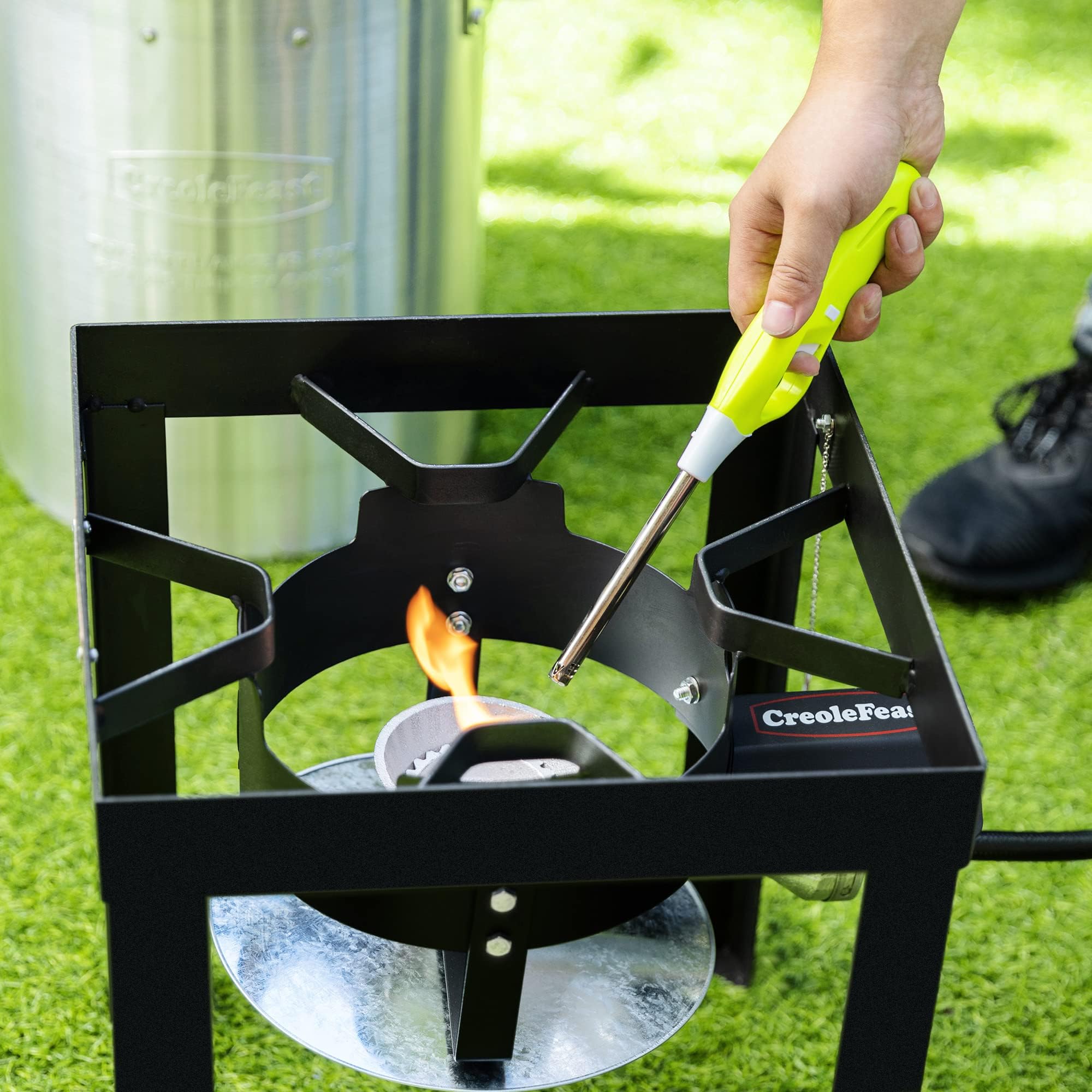 CreoleFeast TFS3010 Propane 30 Qt. Turkey Fryer & 10 Qt. Fish Fryer Boiler Steamer Set - 50,000 BTU Outdoor Burner for Backyard Cooking, Camping, Tailgating & Holiday Feasts