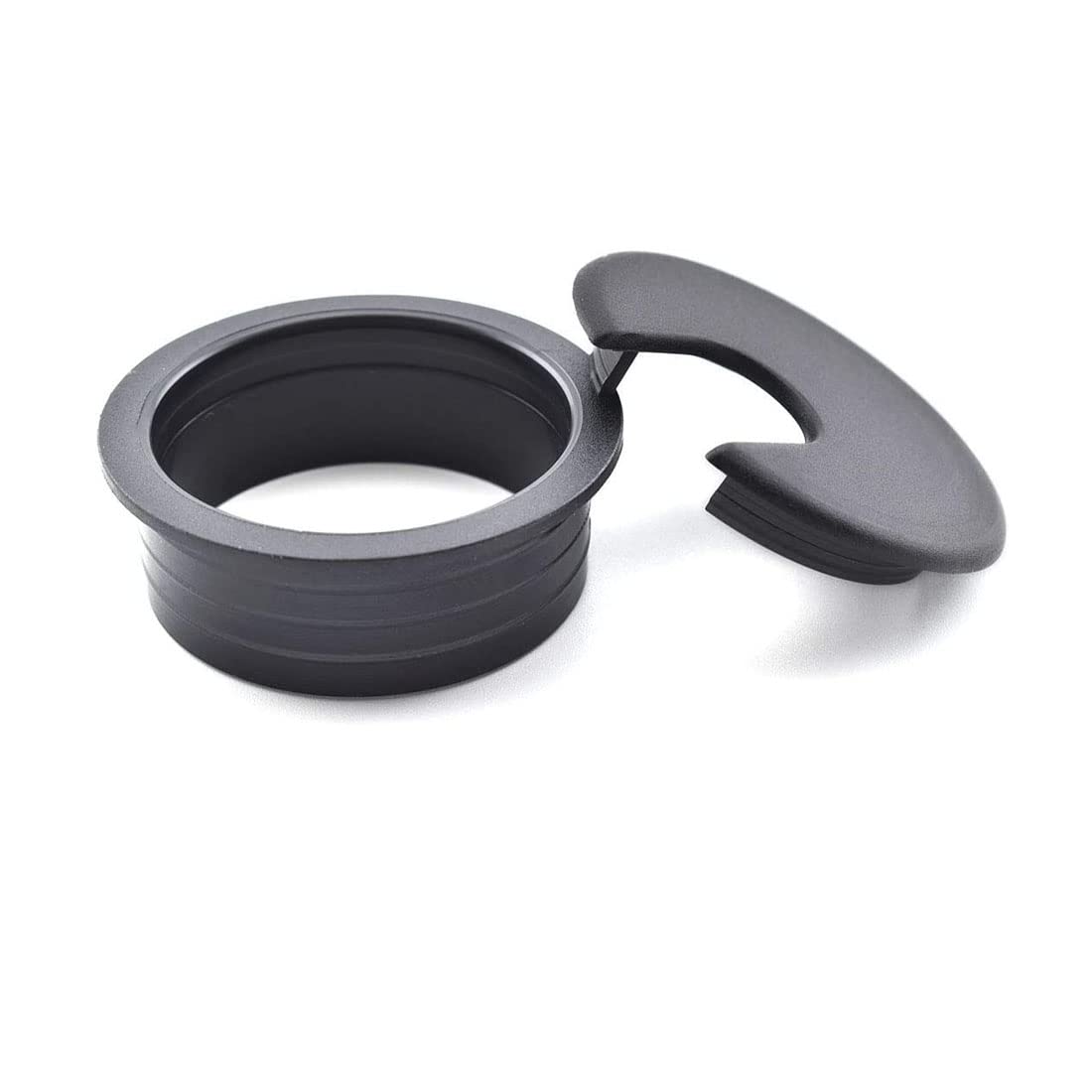 TuTuYa 10PCS 1-3/8 Inch (35mm) Black Desk Cable Grommet Hole Covers with Hole Saw - Durable Cable Management Solution for Office & Home Desks - Perfect for Computer, Monitor & TV Wire Organization
