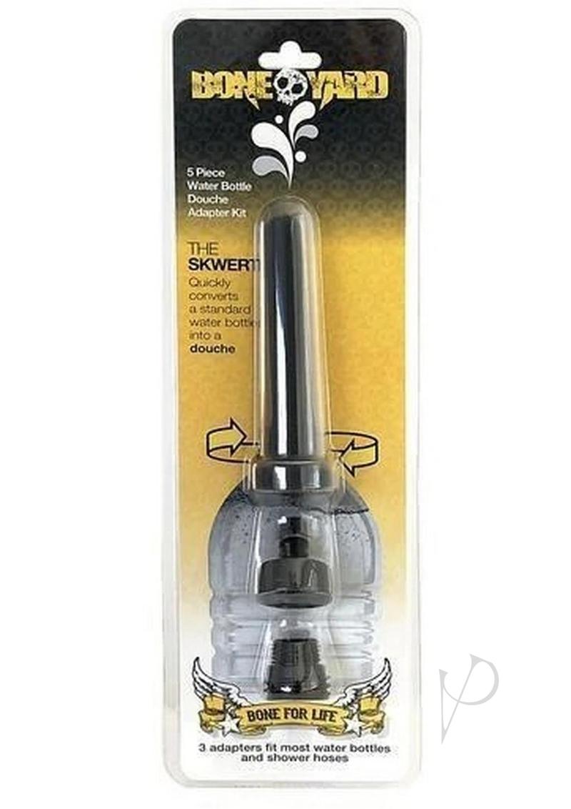 Boneyard The Skwert Silicone Douche Adapter Kit - 5 Piece Set in Black for Enema and Anal Cleansing | Perfect for Personal Hygiene and Preparation
