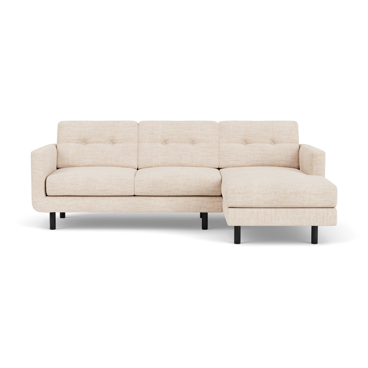 Conrad Fabric Right Chaise Sofa - Modern Sectional Couch for Living Room, Lounge & Home Theater - Comfortable Upholstered Furniture with Chaise Lounge