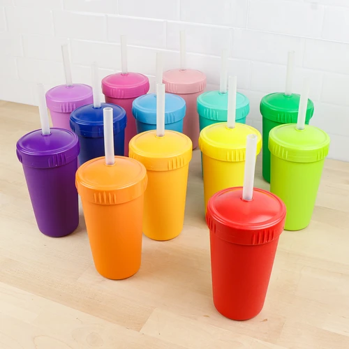 RePlay Straw Cup with No Pull Out Silicone Straw - Leak Proof Sippy Cup for Toddlers - BPA Free Kids Drinking Cup for Home, Travel & Daycare