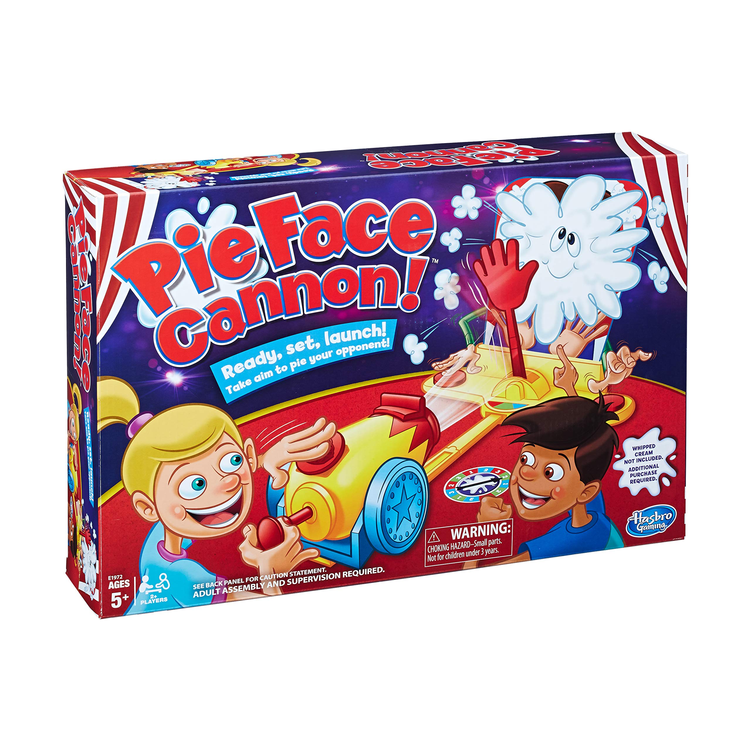 Hasbro Gaming Pie Face Cannon Game - Whipped Cream Family Board Game for Kids Ages 5+ - Perfect for Birthday Parties & Family Game Nights