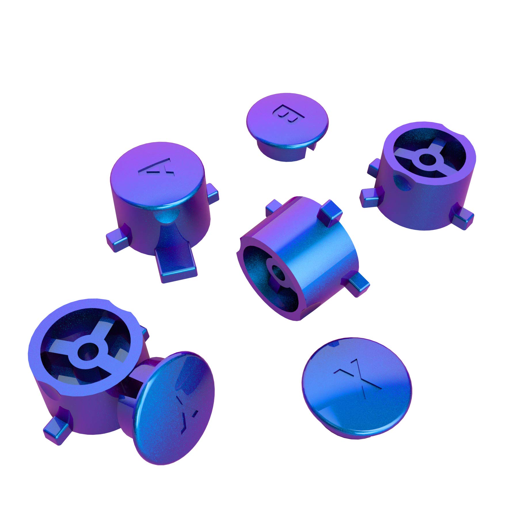 eXtremeRate Chameleon Purple Blue Interchangeable ABXY Buttons for Nintendo Switch Pro Controller - DIY Replacement Buttons Kit for NS Pro Controller (Controller Not Included) - Perfect for Gaming, Customization & Repair