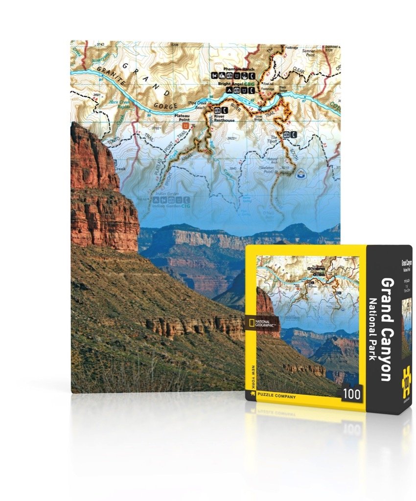 New York Puzzle Company - National Geographic Grand Canyon 100-Piece Mini Jigsaw Puzzle for Adults & Kids - Perfect for Family Game Night, Travel & Educational Activities