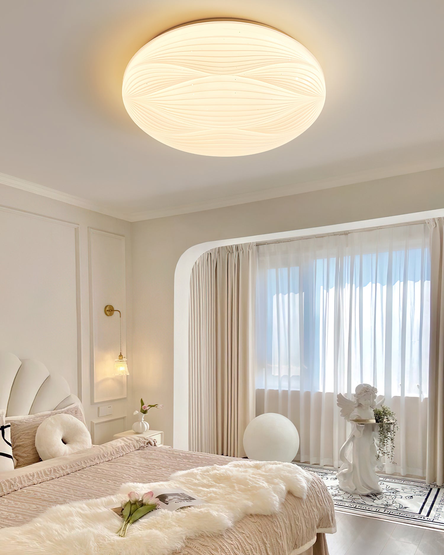 Modern Banno Ceiling Light Fixture - Energy Efficient LED Flush Mount Lighting for Bedroom, Living Room & Kitchen - Dimmable Indoor Ceiling Lamp with Easy Installation
