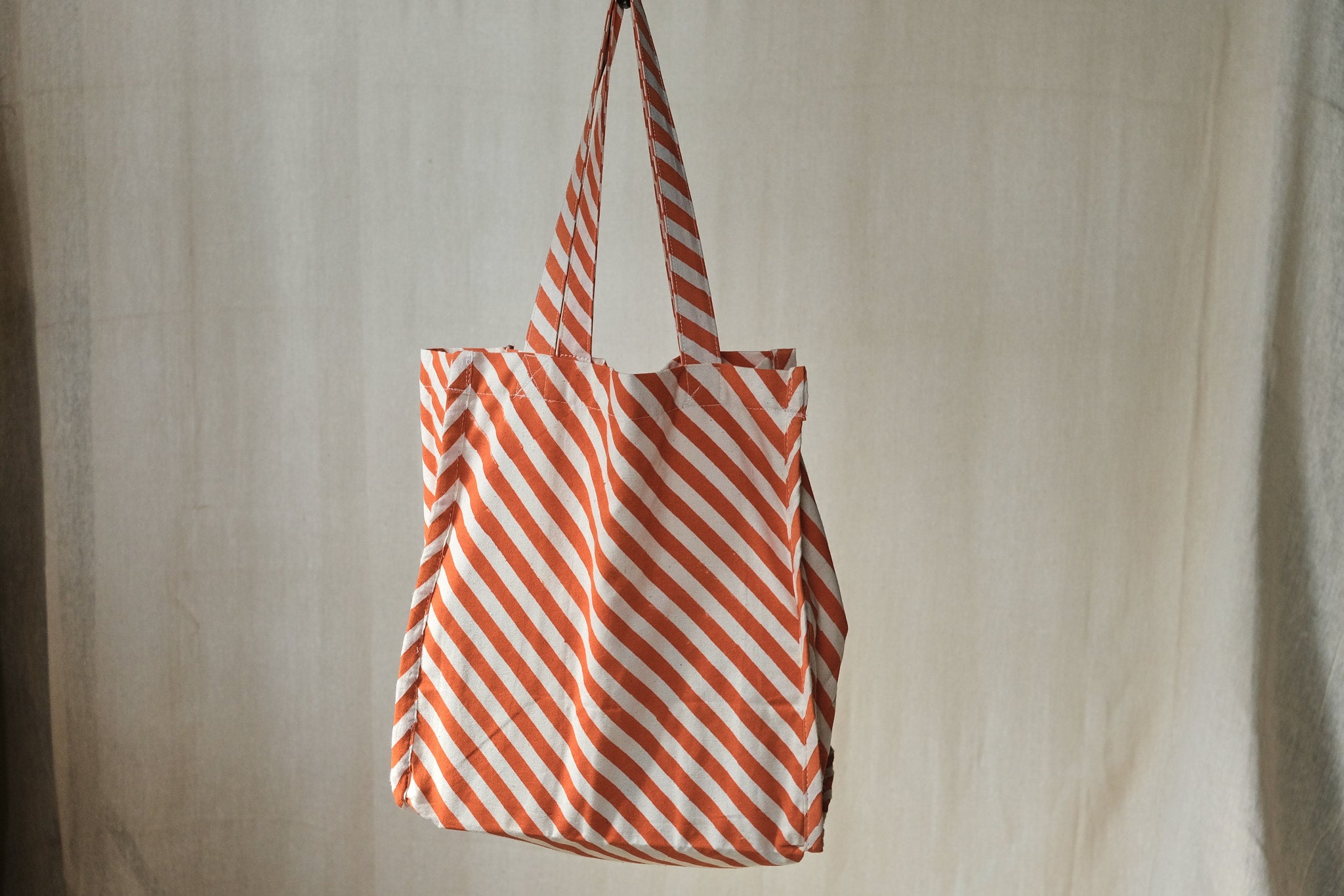 Stylish Orange Striped Mini Tote Bag for Women - Trendy Crossbody Purse for Everyday Use, Shopping & Travel Accessories
