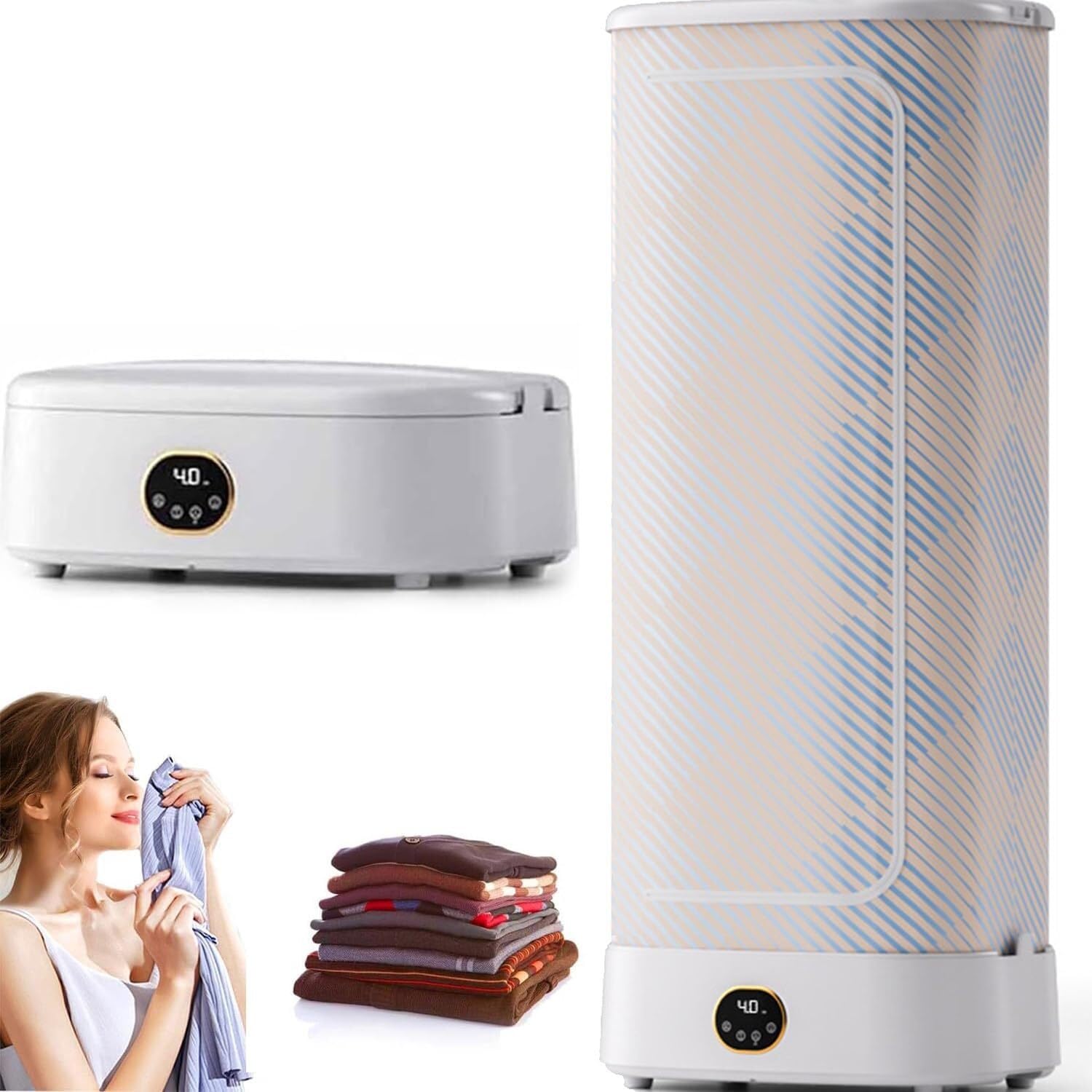 Portable Electric Clothes Dryer with Auto Ironing - Compact Steam Drying Smart Machine for Travel, RV & Home Use - Perfect for Lightweight Clothing & Quick Drying on the Go