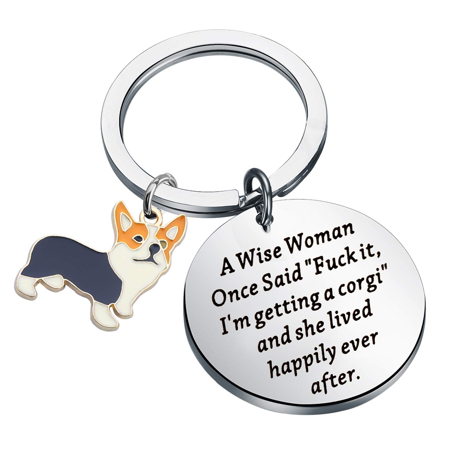 Cute Corgi Keychain Gift for Women - Perfect for Dog Lovers, Corgi Moms & Fun Sayings Like 'Fuck It I'm Getting a Corgi' - Great for Keychains, Bags & Everyday Carry