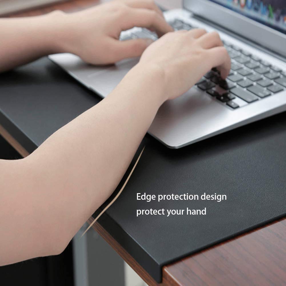 Premium Office Desk Pad with Edge Protector - Large Non-Slip Leather Blotter Mat for Gaming, Laptop & Keyboard | Waterproof Work Surface with L-Shaped Lip for Smooth Writing | Perfect for Home Office, Gaming Setup & Workspace Organization