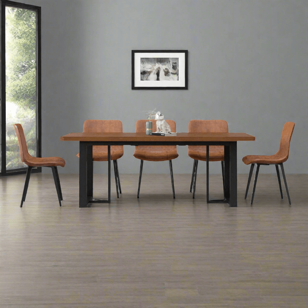 Premium Fenrir Solid Wood Dining Table Set (1 Table + 8 Chairs) - Rustic Farmhouse Style for Kitchen, Dining Room & Outdoor Entertaining
