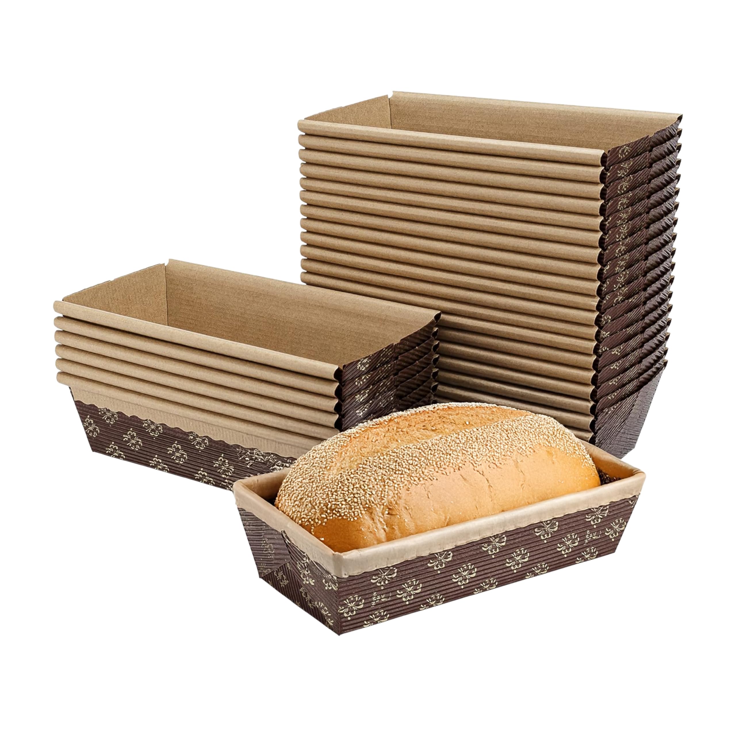 ANGEL’S PEEL LOUNGE 30-Pack 7-Inch Disposable Rectangular Paper Loaf Pans - Microwave & Freezer Safe Baking Molds for Bread, Cakes & Desserts - Perfect for Home Baking, Meal Prep & Party Treats