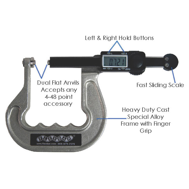 Digital Multi-Tip Deep Throat Speed Micrometer - Precision Measuring Tool for Industrial & Automotive Applications