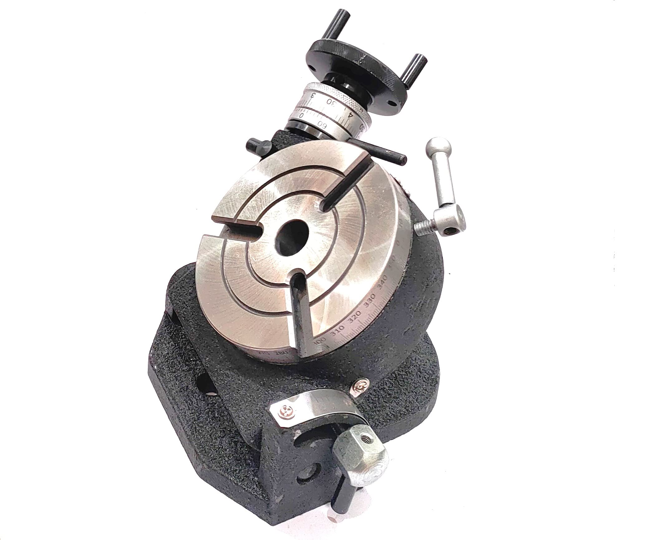 Precision 4-Inch/100mm Tilting Rotary Table with MT2 Bore for Milling & Lathe Work | Heavy-Duty Engineering Tool with 3 Slots | Perfect for Metalworking, CNC Machining & DIY Projects