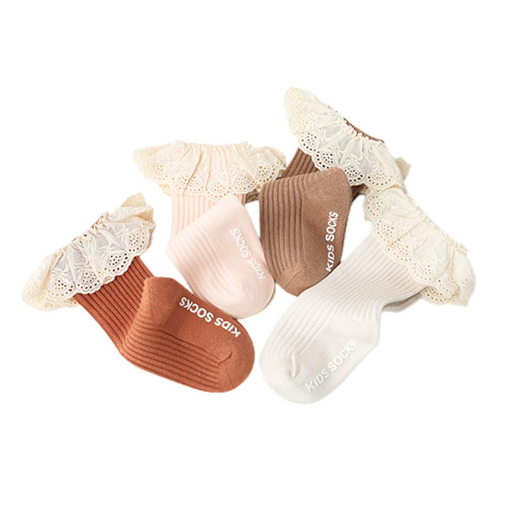 Adorable Newborn Baby Girls' High Knee Knitted Socks - Cute Ruffle Lace Long Stockings for Toddlers & Infants - Warm Winter Fall Fashion - Perfect for Photoshoots, Holidays & Daily Wear