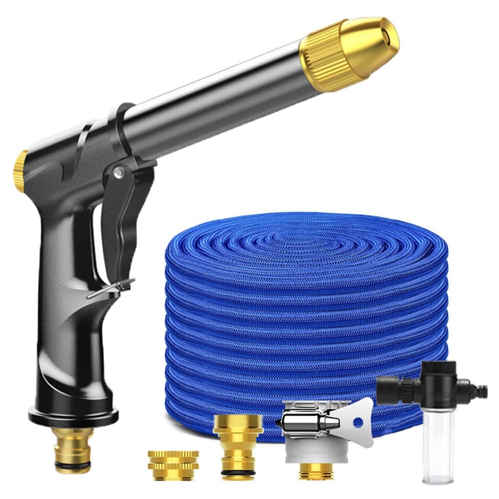 Premium Alloy Nozzle Gun - Expandable Magic Flexible Garden Hose for Watering, Car Washing & High Pressure Use (125ft, Color A) - Ideal for Lawn Care, Plant Irrigation & Vehicle Cleaning
