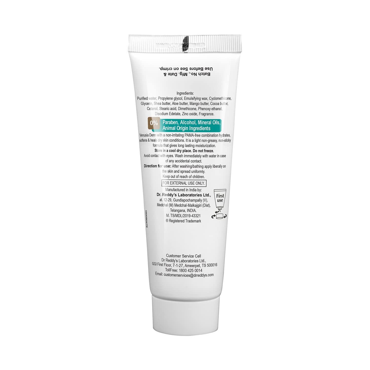 VENUSIA Dr. Reddy's Derm Moisturizing Lotion for Face & Body - 10 Hour Hydration, Dry Skin Repair & Nourishment, Soothes Itching & Irritation - Pack of 1 | Daily Skincare for Dry, Sensitive Skin at Home or Travel