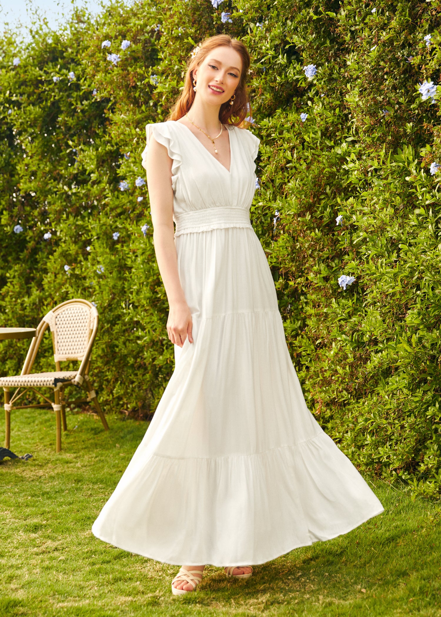 Graceful Floral Maxi Dress for Women - Elegant Summer Beach Wedding Party Dress - Perfect for Vacations, Date Nights & Special Occasions