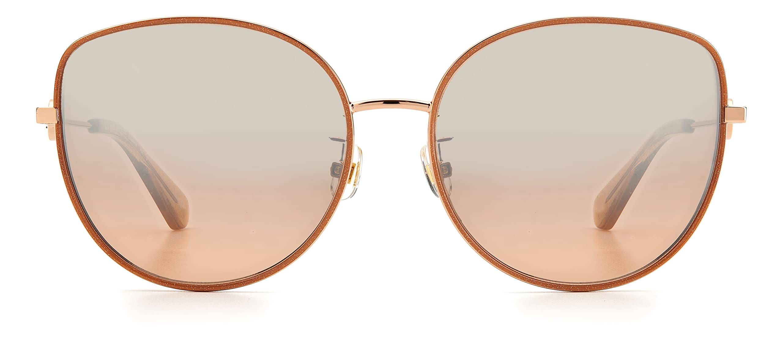 Kate Spade New York Women's Sicilia Cat Eye Sunglasses - Red Gold Frame, 60mm Lens, 17mm Bridge | Stylish UV Protection for Beach, Driving & Outdoor Activities