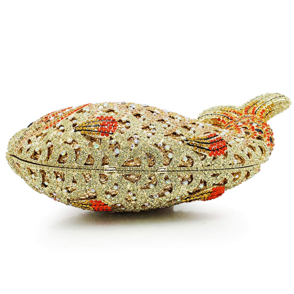 Luxury Women's Evening Clutch Purse with Rhinestone & Chain Strap - Elegant Wedding Handbag for Prom, Party & Special Occasions