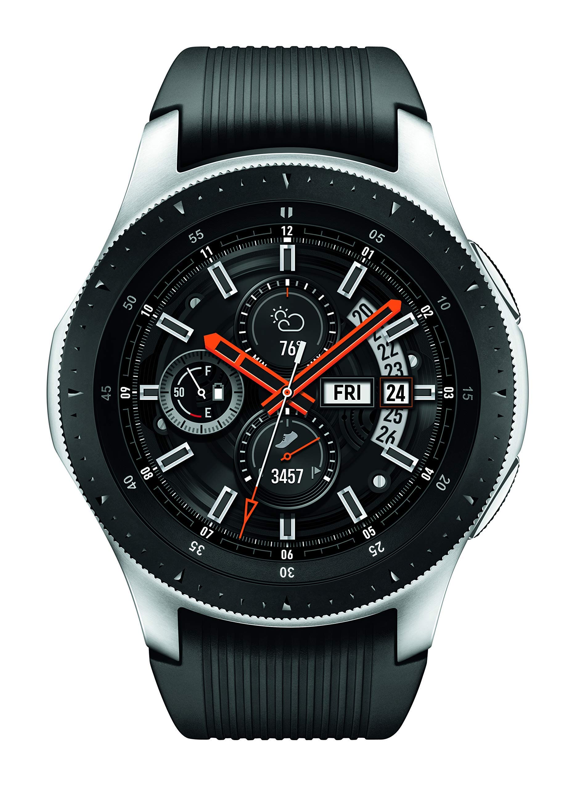 Samsung Galaxy Watch 46mm Silver Bluetooth Smartwatch (SM-R800) - International Version (Renewed) - Perfect for Fitness Tracking, Notifications & Calls