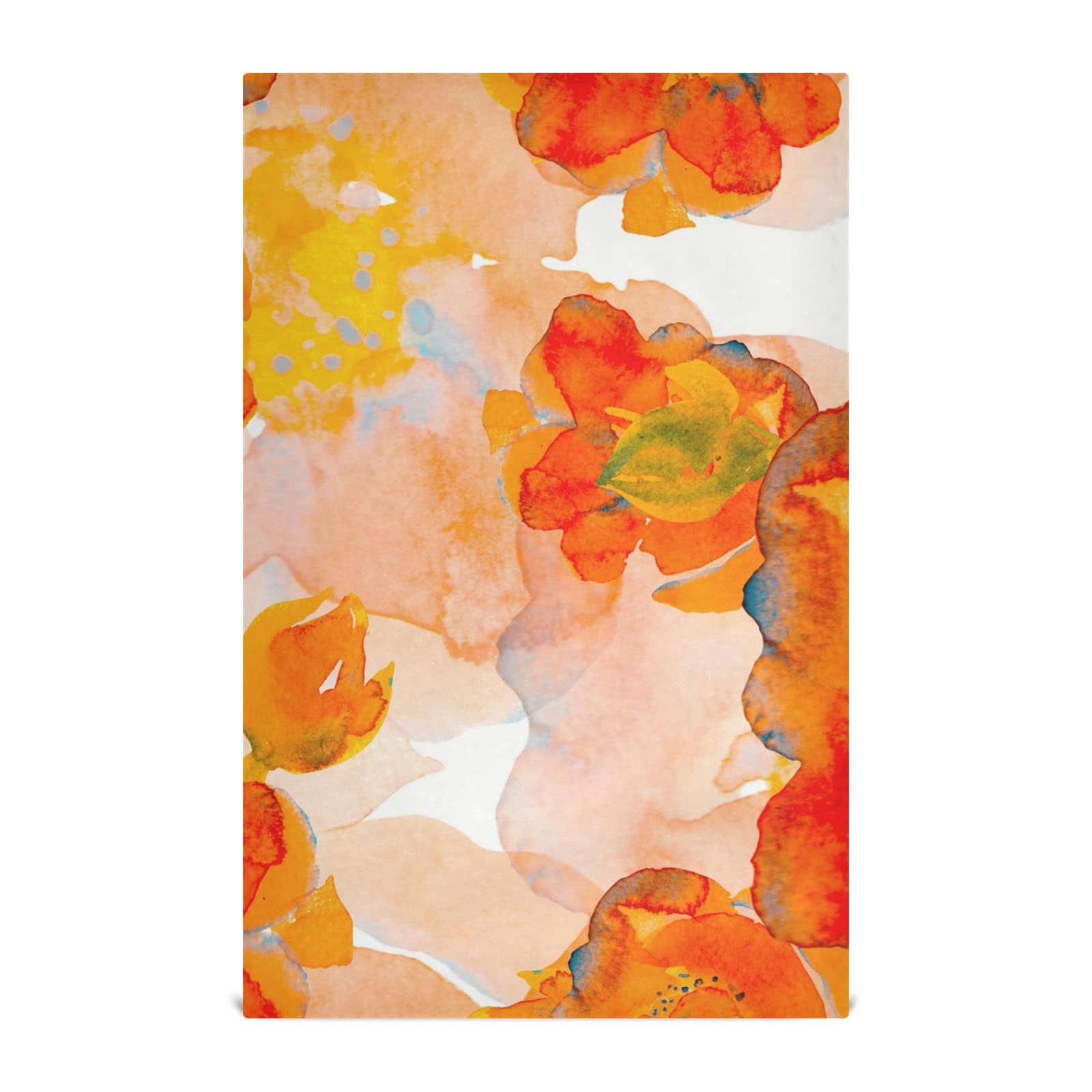 ALAZA Corn Poppy Orange Flower Kitchen Towels Set of 4 - 18