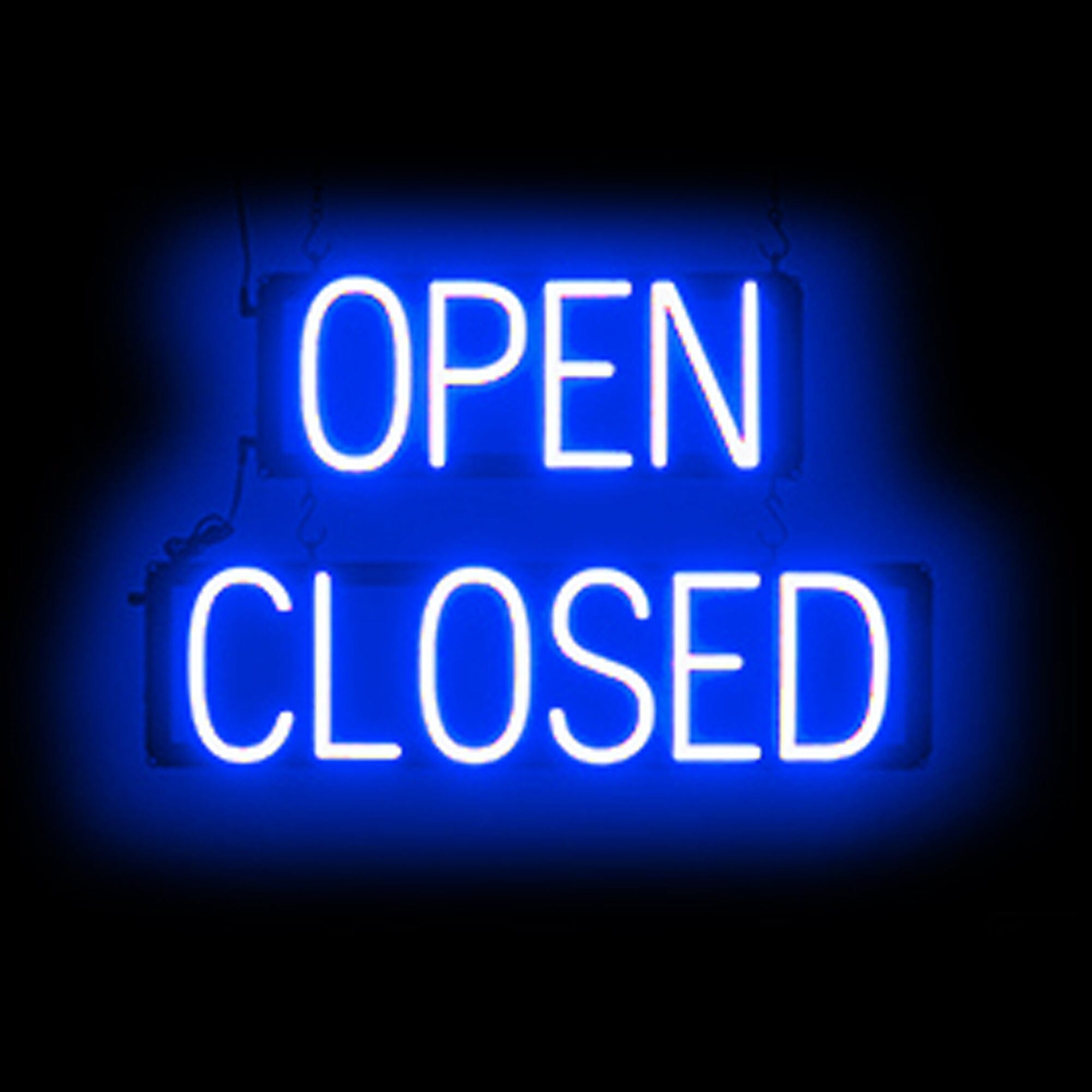 SpellBrite OPEN/CLOSED Neon LED Sign - Bright Business Sign for Storefronts, Restaurants & Retail Shops - Perfect for Window Displays and Business Hours Indicator