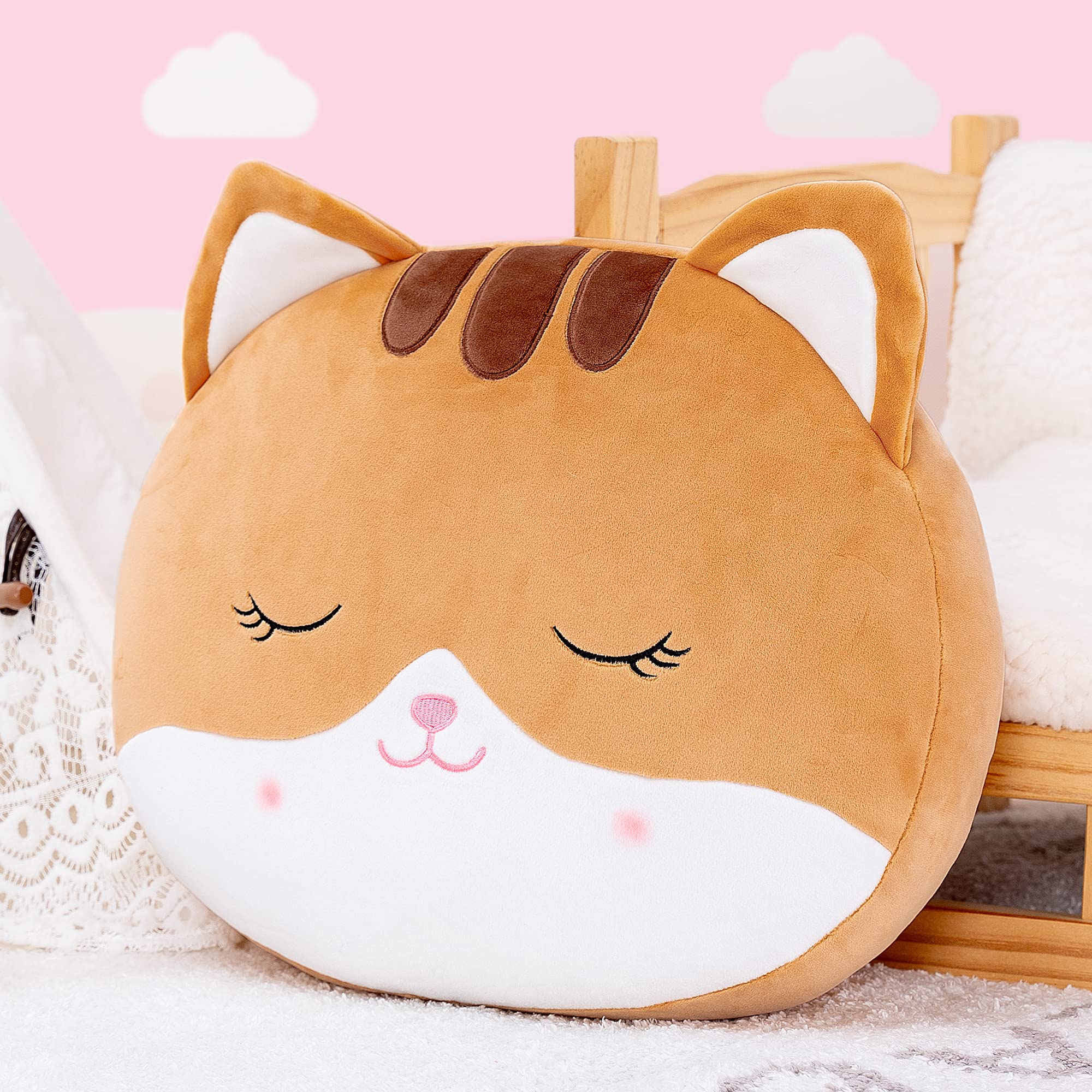 Soft Cat Plush Pillow Toy for Kids - 15