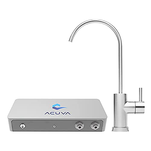Acuva ArrowMax 1.0 UV-LED Water Purifier System - Under Sink Water Filter with Smart Faucet, Universal Power Supply & Brushed Nickel Finish | Home Kitchen, Office, RV Water Filtration Solution