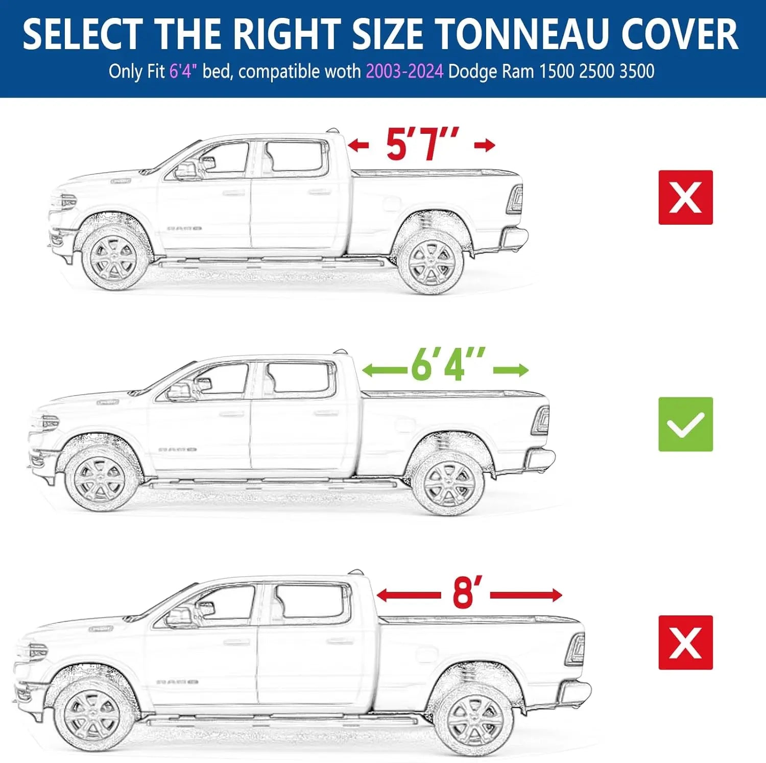 WEIZE Hard Tri-Fold Truck Bed Tonneau Cover for 2016-2024 Toyota Tacoma 5' Bed (60