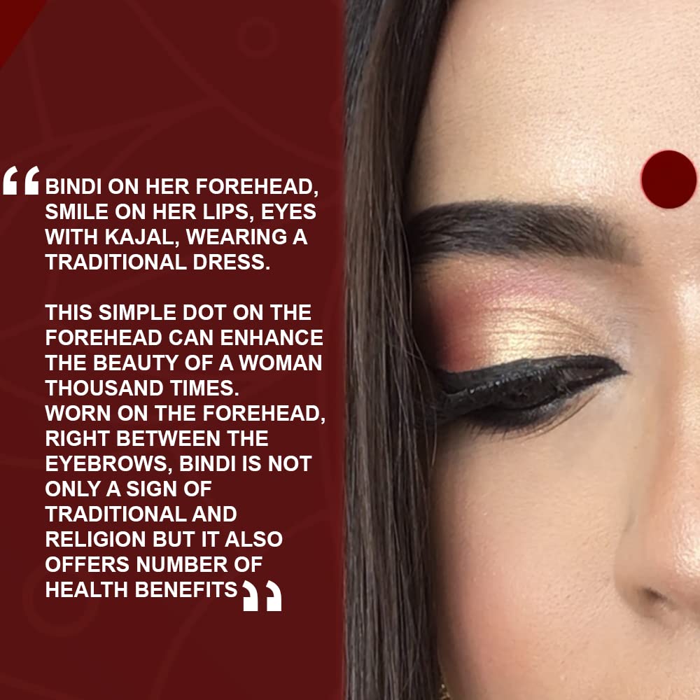 PERPAA Dark Maroon Round Kumkum Forehead Sticker Bindis for Women - Pack of 3 Flats (Dark Maroon Combo No.45) - Traditional Indian Bindi for Festivals, Weddings & Daily Wear